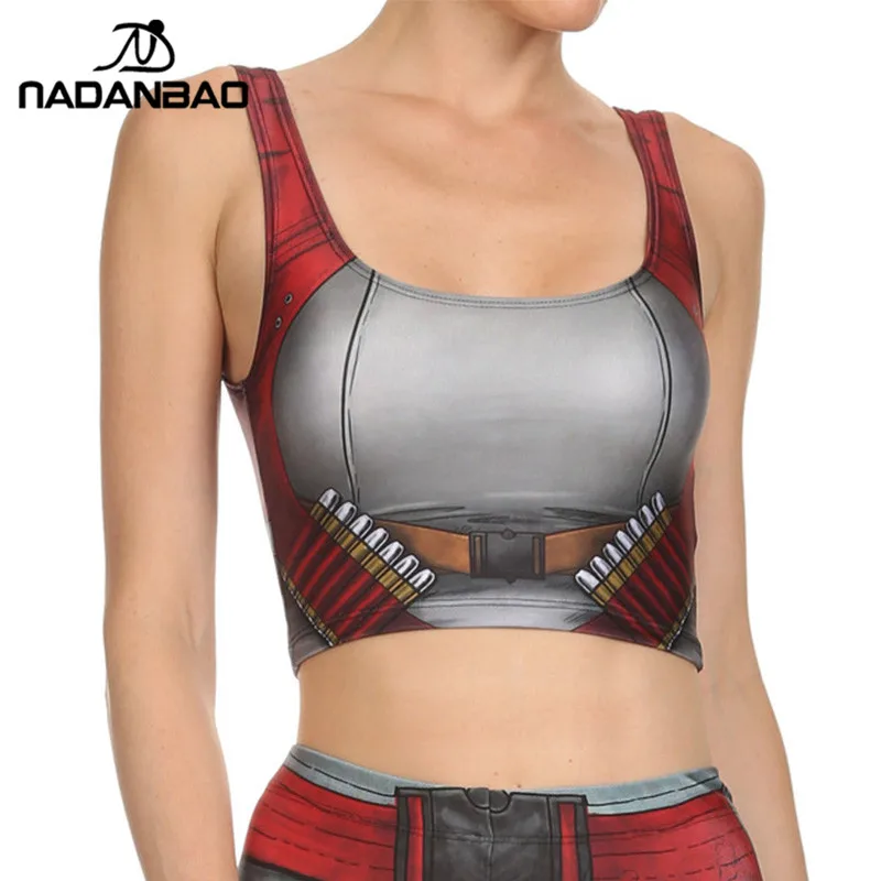 Женский короткий топ с комиксным рисунком женский принтом лезвия и боеприпасов