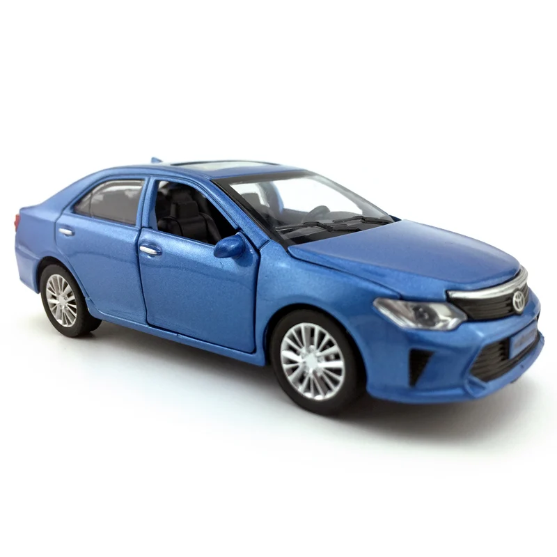 Синий Литой автомобиль из сплава, 1:32 весы, модель автомобиля TOYOTA Camry, коллекционная игрушка, автомобиль со звуком и светильник - Цвет: Синий