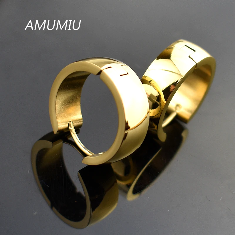Серьги AMUMIU из нержавеющей стали серебряные золотые розовые мужские серьги панк