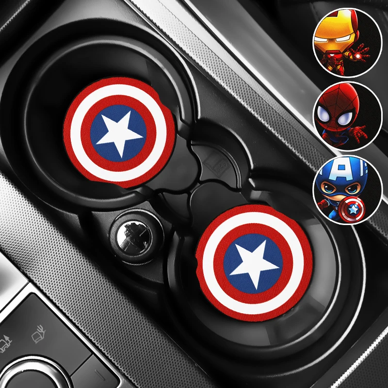 Для Marvel Avengers Heros фигурка салона автомобиля круглая бутылка для воды с мультяшным ковриком Coaster