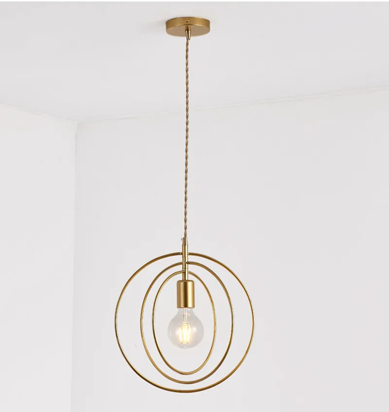Скандинавские металлические круглые кольца подвесной светильник