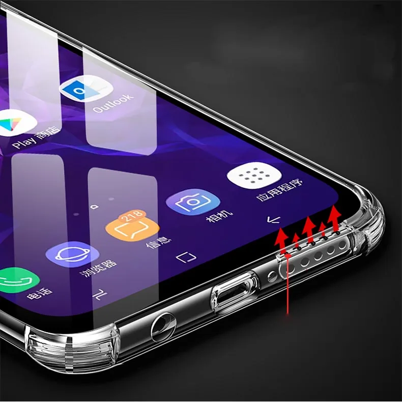 Противоударный прозрачный TPU силиконовый блестящий чехол для samsung Galaxy S10 M10 M20 M30 A20 A30 A40 A50 A70 J4 J6 J8 A6 A8 Plus Note 8 9 A9 A7 крышка