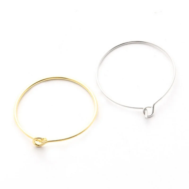 100 Позолоченные/Родиевые Винные бокалы очаровательные кольца/серьги-обручи 19 мм