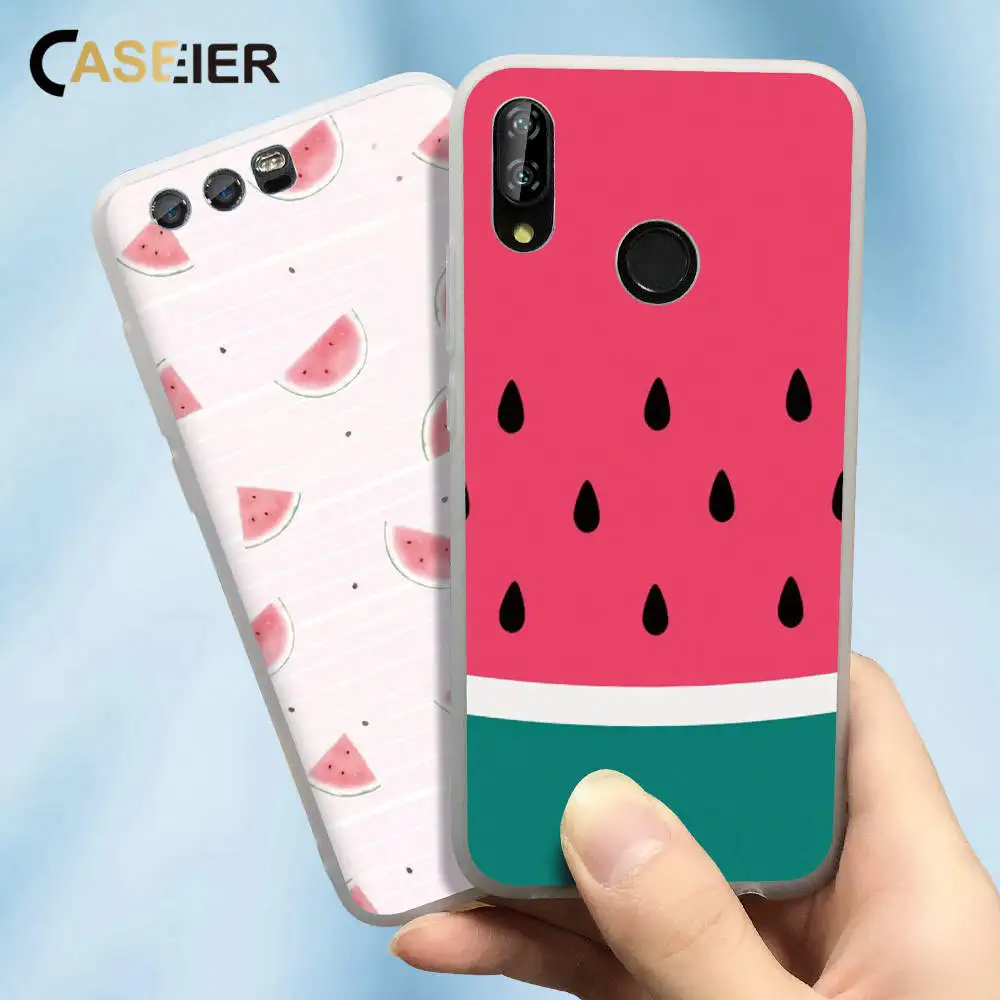 Чехол CASEIER с рисунком арбуза для Huawei P30 P20 P10 P9 P8 Pro матовый чехол телефона Honor 10 8X Mate