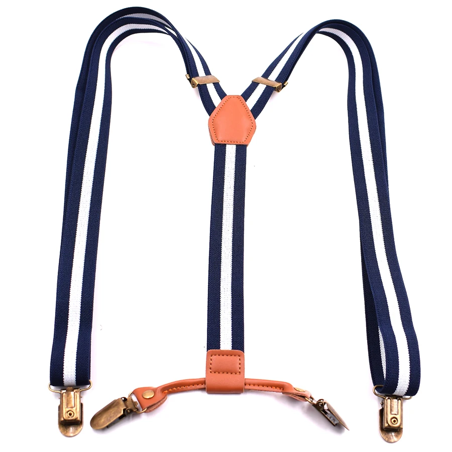 Мужские подтяжки с 4 клипсами кожаные для взрослых Tirantes Hombre подарок мальчиков и