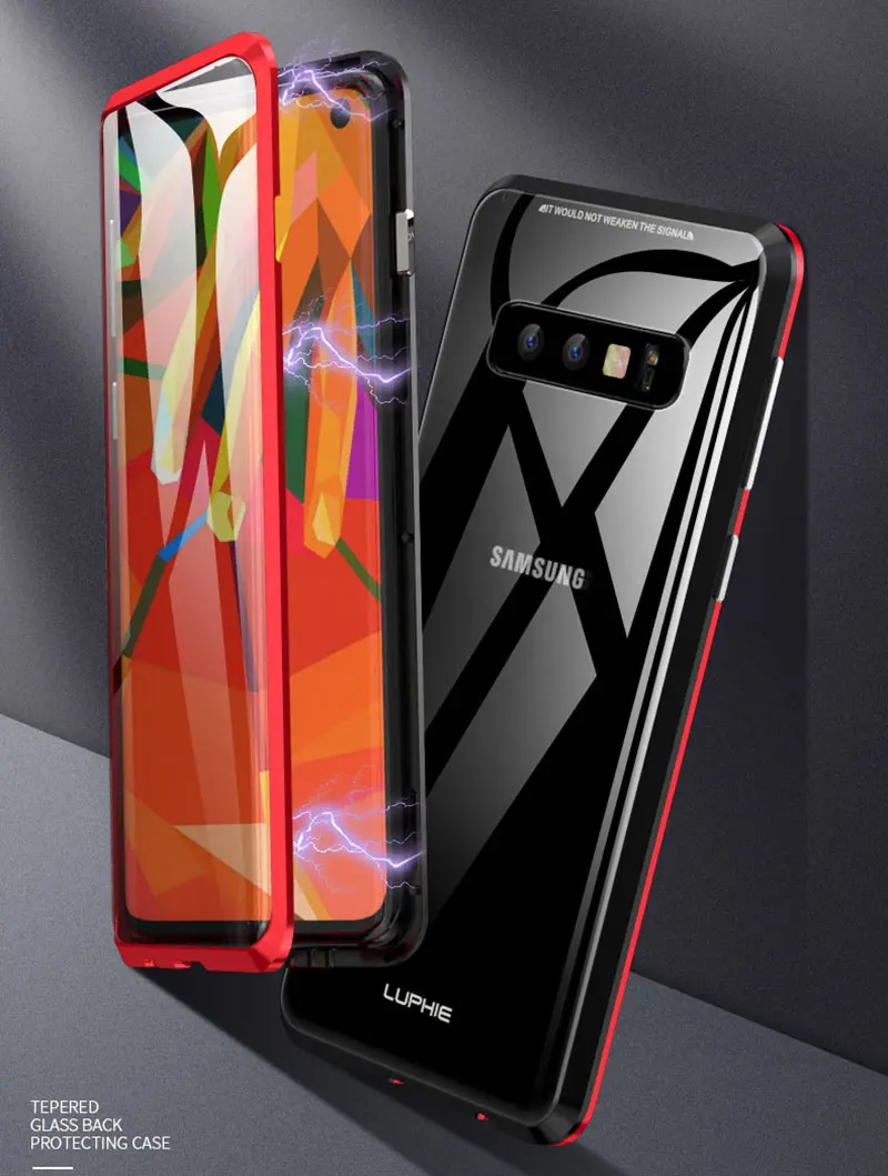 BFOLLOW 360 магнитный чехол для samsung Galaxy S10 Plus 5G S10 Edge Note 9 8 10 Plus S8 S9 с двойным стеклом