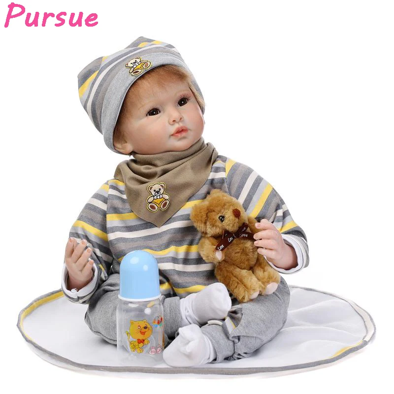Преследовать 22 дюймов милый bebe Кукла реборн ткань Средства ухода за кожей