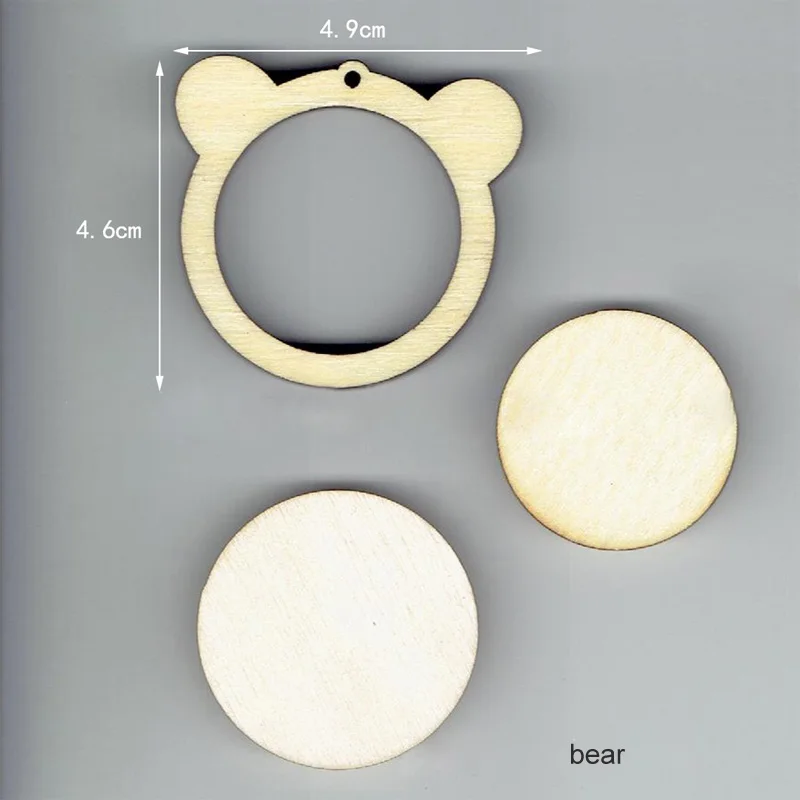 bear 5 типов Мини Деревянные пяльцы для вышивания подвеска пяльцы для вышивания ювелирных изделий кулон кольцо DIY Вышивка ремесла инструмент шитье искусство работы - Цвет: bear
