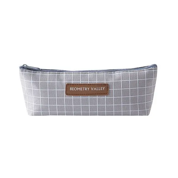 Grid gray Пенал Estuche Escolar Kalemlik Kalem Kutusu Cross Trousse solaire Stylo Stripe School Przybory Szkolne Trousse Scolaire - Цвет: Grid gray