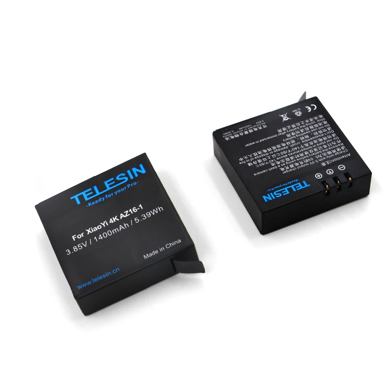 TELESIN 3,85 V 1400mAh запасной литий-ионный аккумулятор дополнительный аккумулятор для Xiaomi Yi 4 K, 4K+ Plus Аксессуары для спортивной экшн-камеры