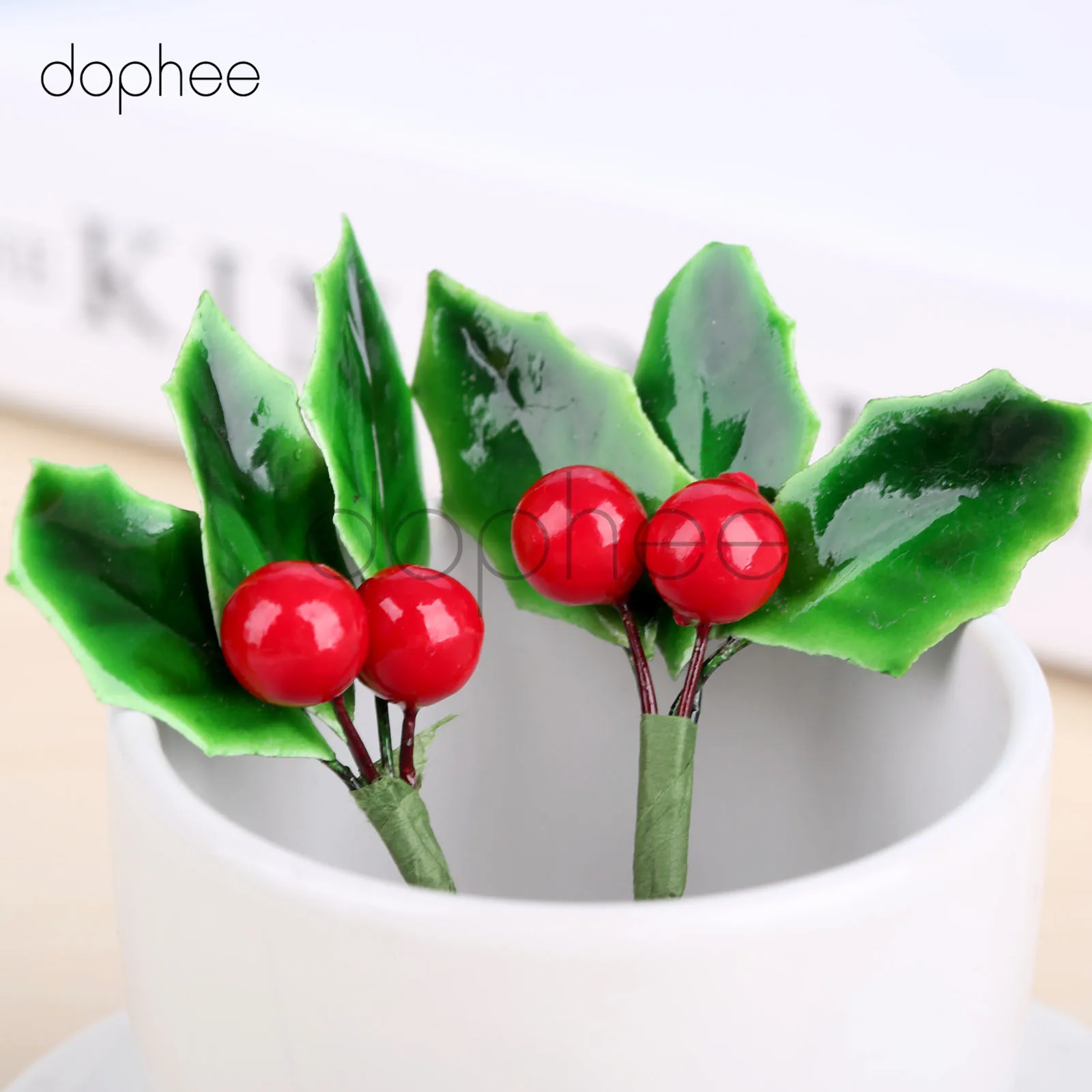 Dophee 10 шт. искусственные фрукты маленькие ягоды поддельные цветы стемен с