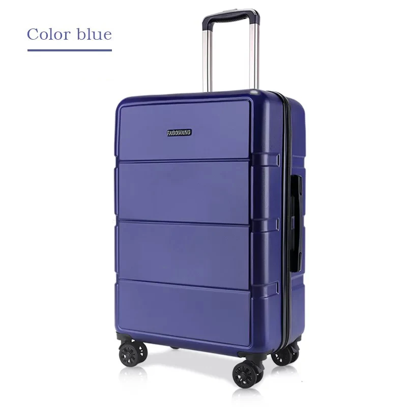 blue Роскошный чемодан на колесиках из поликарбоната 20 дюймов, 24 дюйма, чемодан на колесиках - Цвет: blue