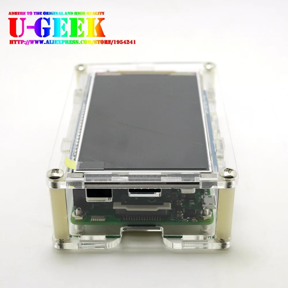 UGEEK Raspberry Pi High PPI 3 5 дюймов 800*480 TFT экран + акриловый чехол для 3B 2B B | Поддержка IR Kali|kit