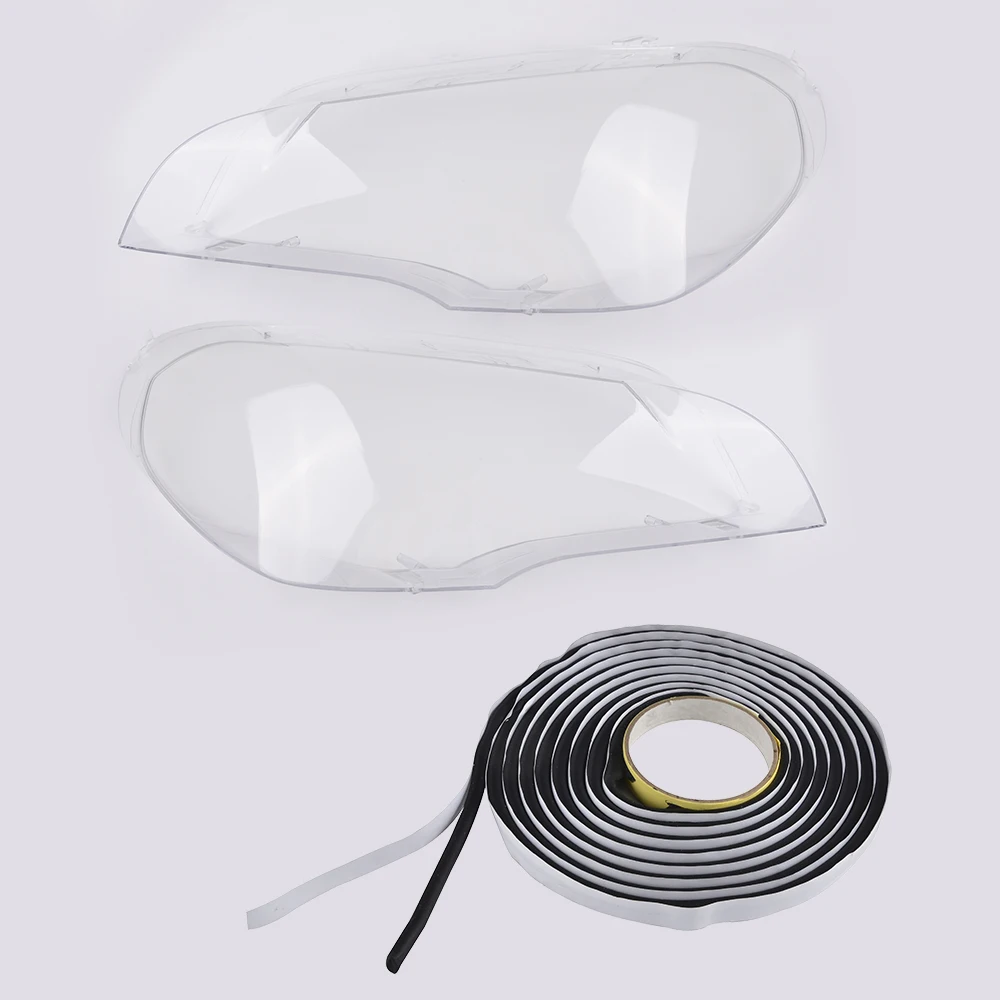 Автомобильные фары Прозрачная крышка объектива и клей для BMW X5 E70 2007 2008 2009 2010 2011 2012