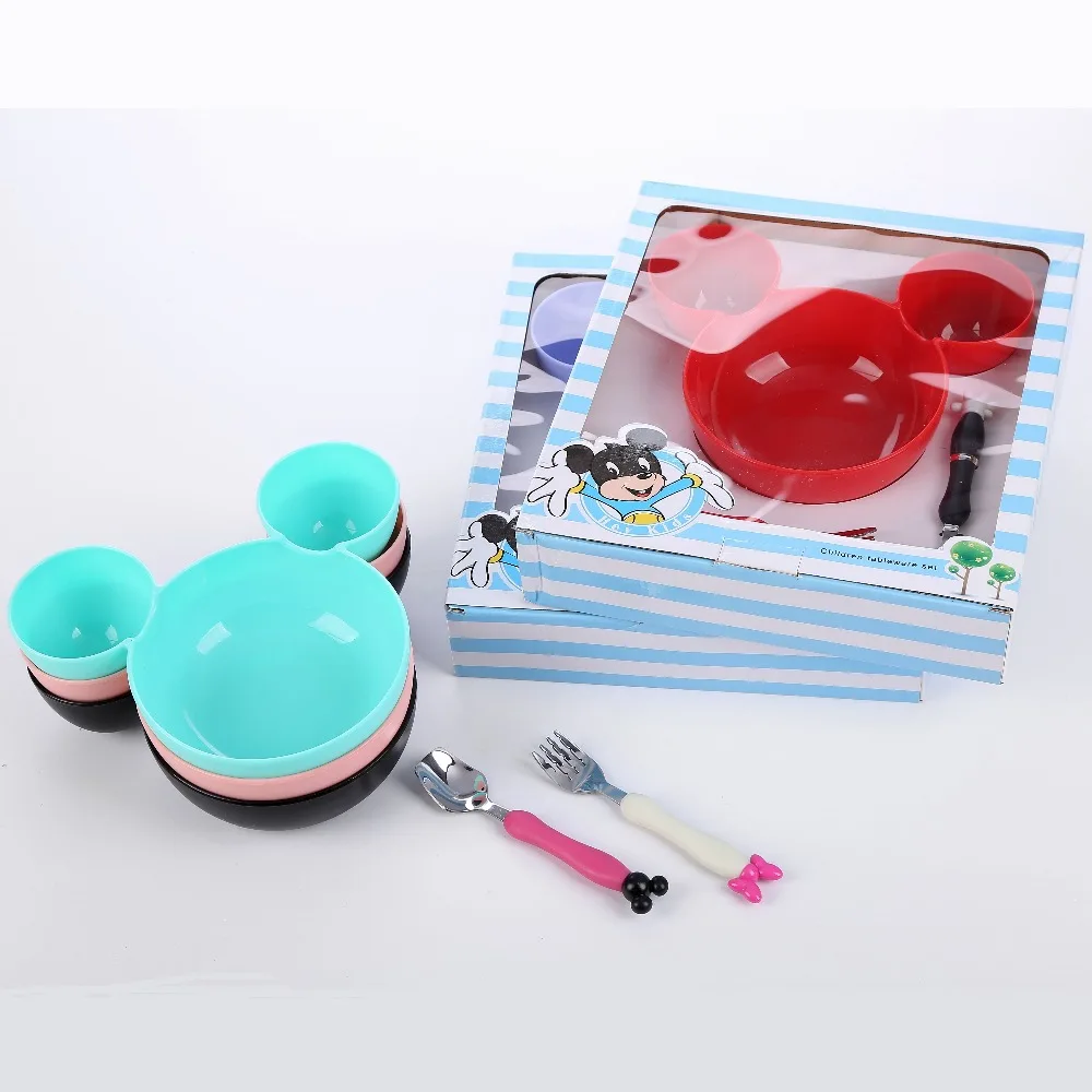 Милая Детская миска с мультяшным Микки для кормления ребенка контейнер еды