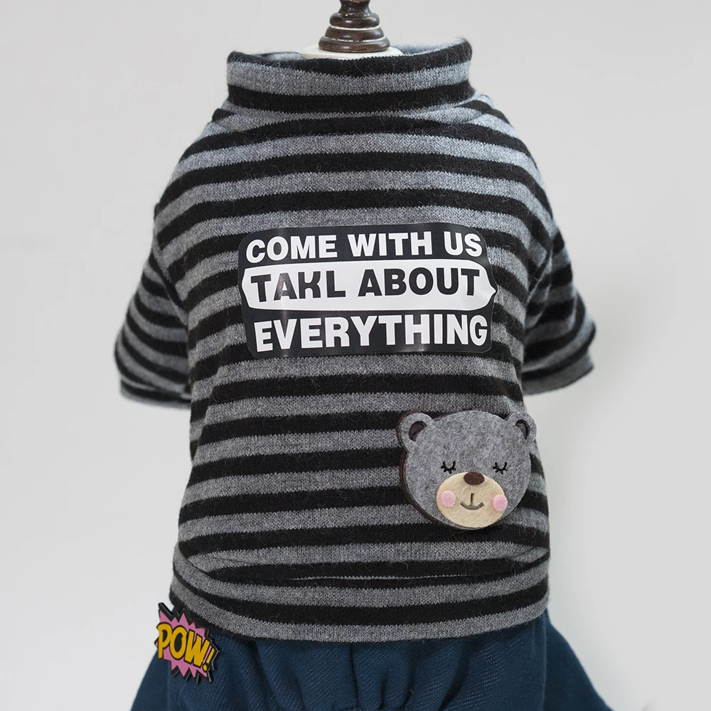 XS XXL милый полосатый свитер одежда для собак пальто куртка щенок маленькие собаки