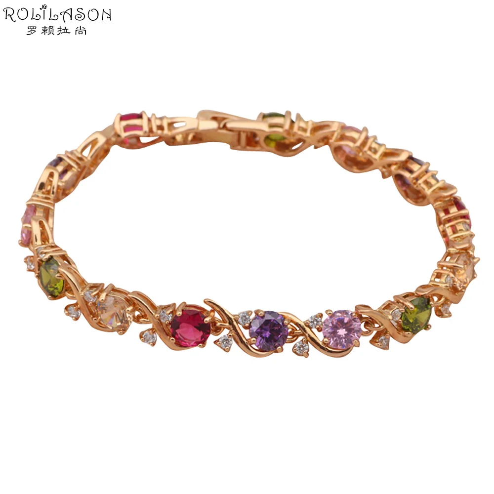 Браслет roilason с кристаллами ААА циркония лучший подарок на Рождество блестящий