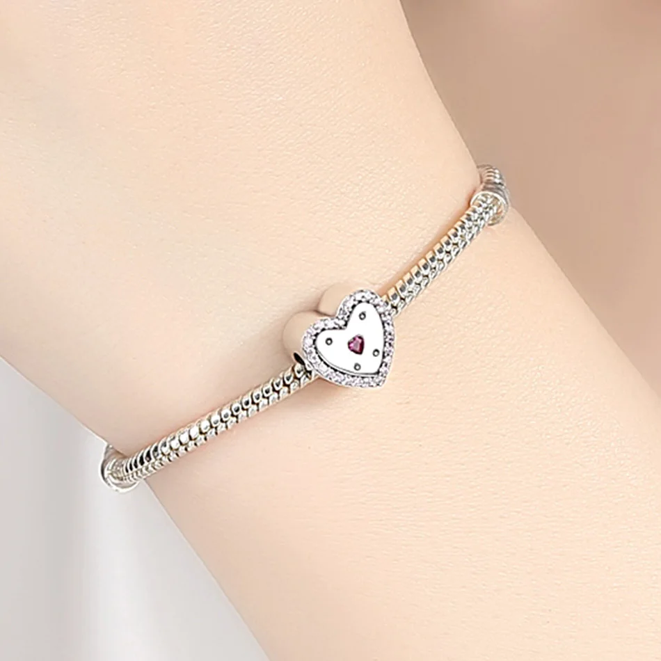 EVOJEW Оригинал Любовь серии 925 пробы серебро аксессуары в форме сердца Fit Pandora