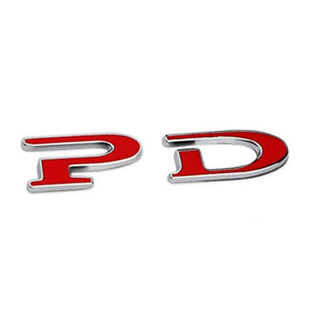 Хромированная эмблема наклейки с цитатами набор P100D PD 60 75 85 90 100 значок P90D декоративная переводная картинка цифры Автомобильная наклейка для Tesla модель S модель X - Название цвета: Red P D