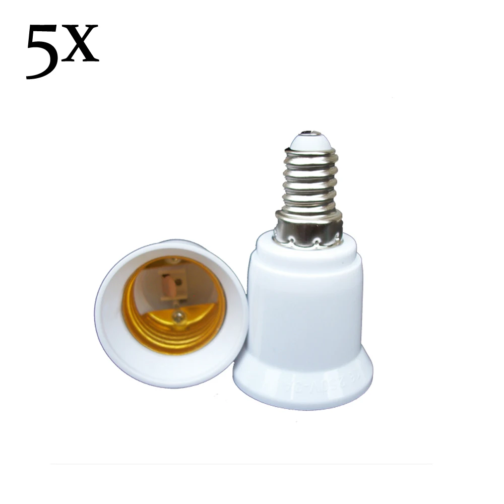 

5x High Quality Converter E14 TO E27 Adapter Conversion Socket Material Fireproof Socket Adapter Lamp Holder