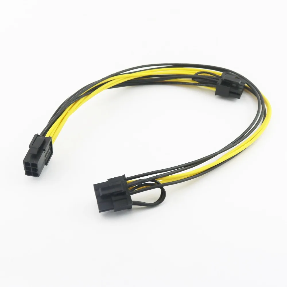 1x PCI E 6 Pin к двойному + 2 8 pin видео Мощность Y сплиттер адаптер Соединительный кабель