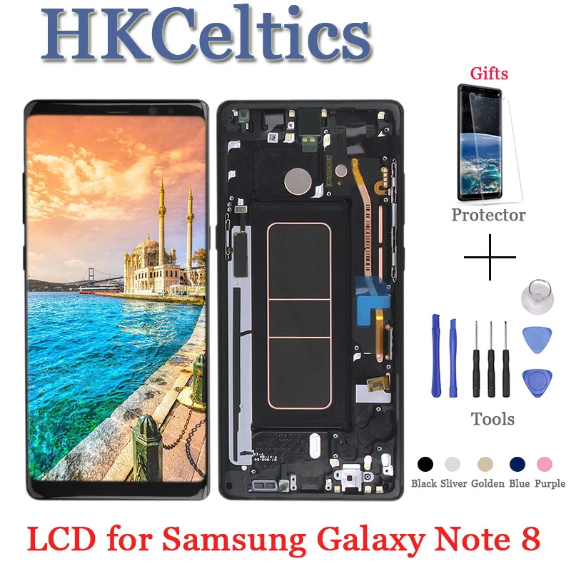10 шт. сенсорный ЖК дисплей 100% дюйма для SAMSUNG GALAXY Note 8|Экраны мобильных телефонов| |