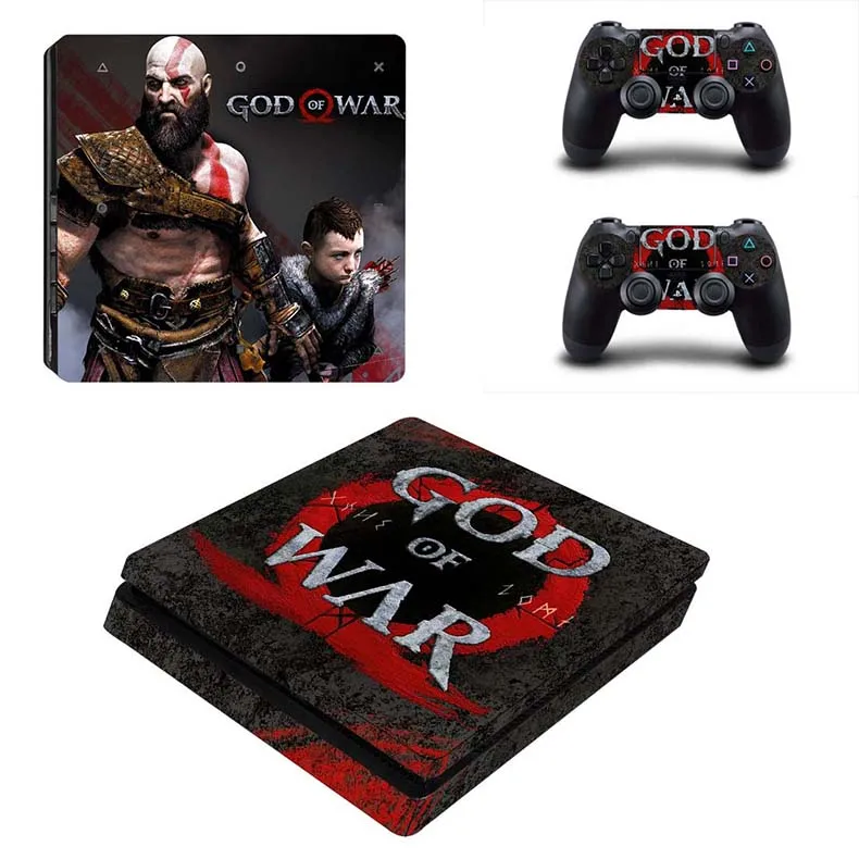 Игровая станция 4 Тонкая консоль и контроллер кожи наклейка s God of War скины для PS4 тонкая консоль и контроллер стикер