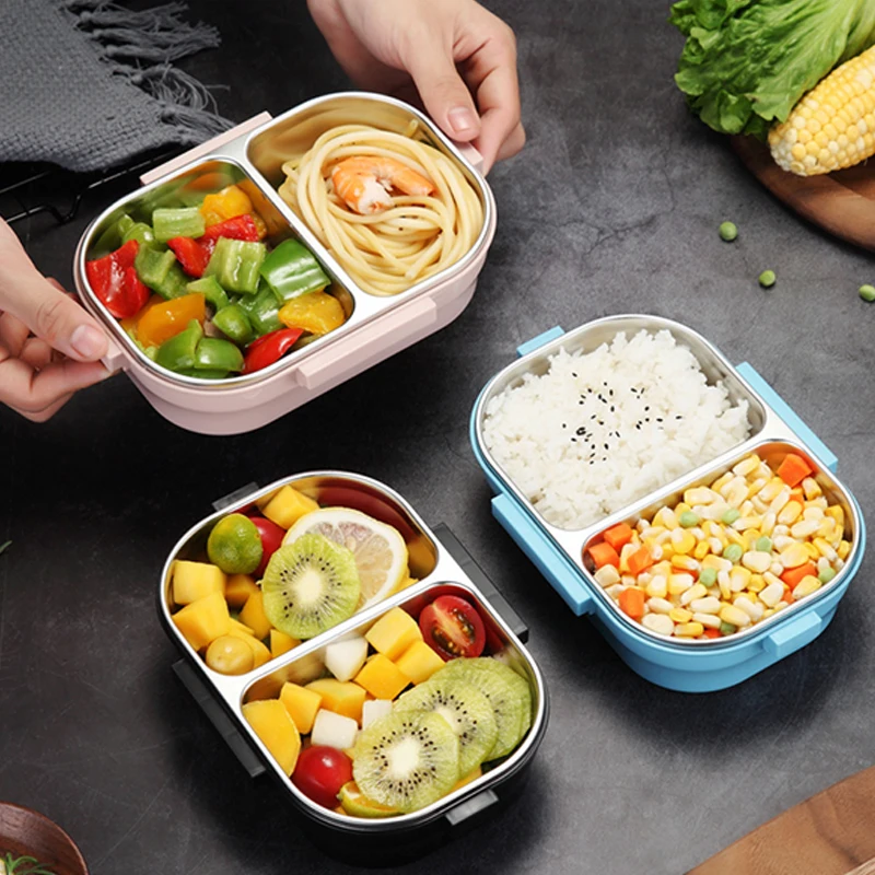 Ланч-бокс из нержавеющей стали Портативный изолированный Bento box для детей, пикника, школы, кухни герметичный контейнер для еды, судок 650 мл