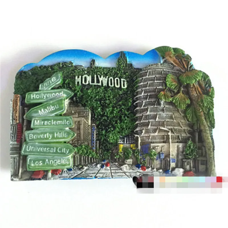 Голливудский дорожный знак магниты на холодильник ручная работа США