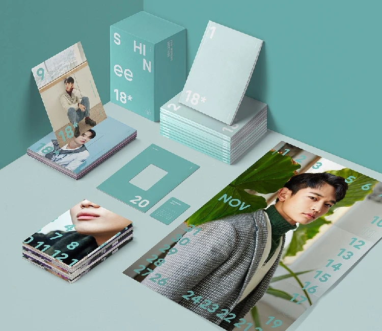 Подписанный SHINEE с автографом сезона поздравительный календарь+ DVD+ открытки официальная Корейская версия K-POP 012018