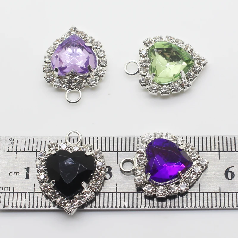 

TYNUOMI10pcs/lot21*16MM Heart-Shaped Rhinestone Glass Button Clothing Sewing Accessories DIY Craft Fashion Button Sale Price