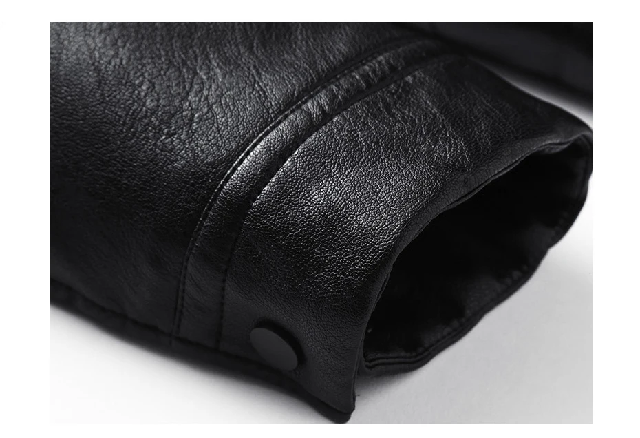 Leren Jas Mannen Fur Collar Sheepskin Leather Jacket Men Winter Black Fleece Jacket Lamb Skin Coat Mens Thick Business Coats 4XL