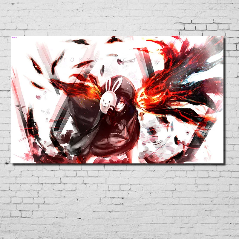 Уютный момент аниме Токийский вурдалак плакат Kaneki Touka белая крафт-бумага Tokio вурдалак Принт плакат Настенный декор Куадрос decoracion QT519
