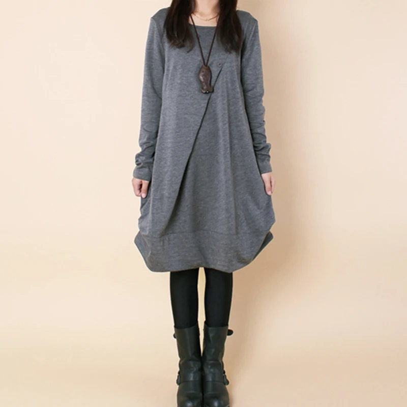 Платье Wniter женское Осеннее повседневное плиссированное а силуэта с длинным