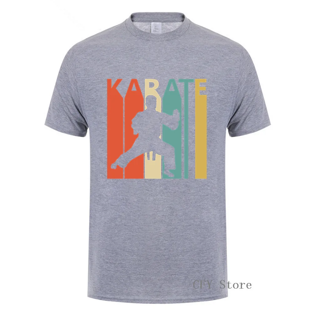 Винтажная Ретро футболка в подарок для Каратэ-Мужская спортивная ретро с принтом