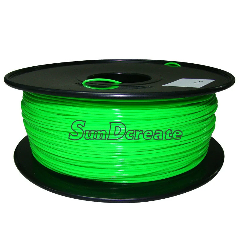 SunDcreate высокое качество бренд 3d принтер нити 1,75 1 кг PLA ABS углеродного волокна ТПУ PETG дерево металл пластик нити материалы - Цвет: PLA Green