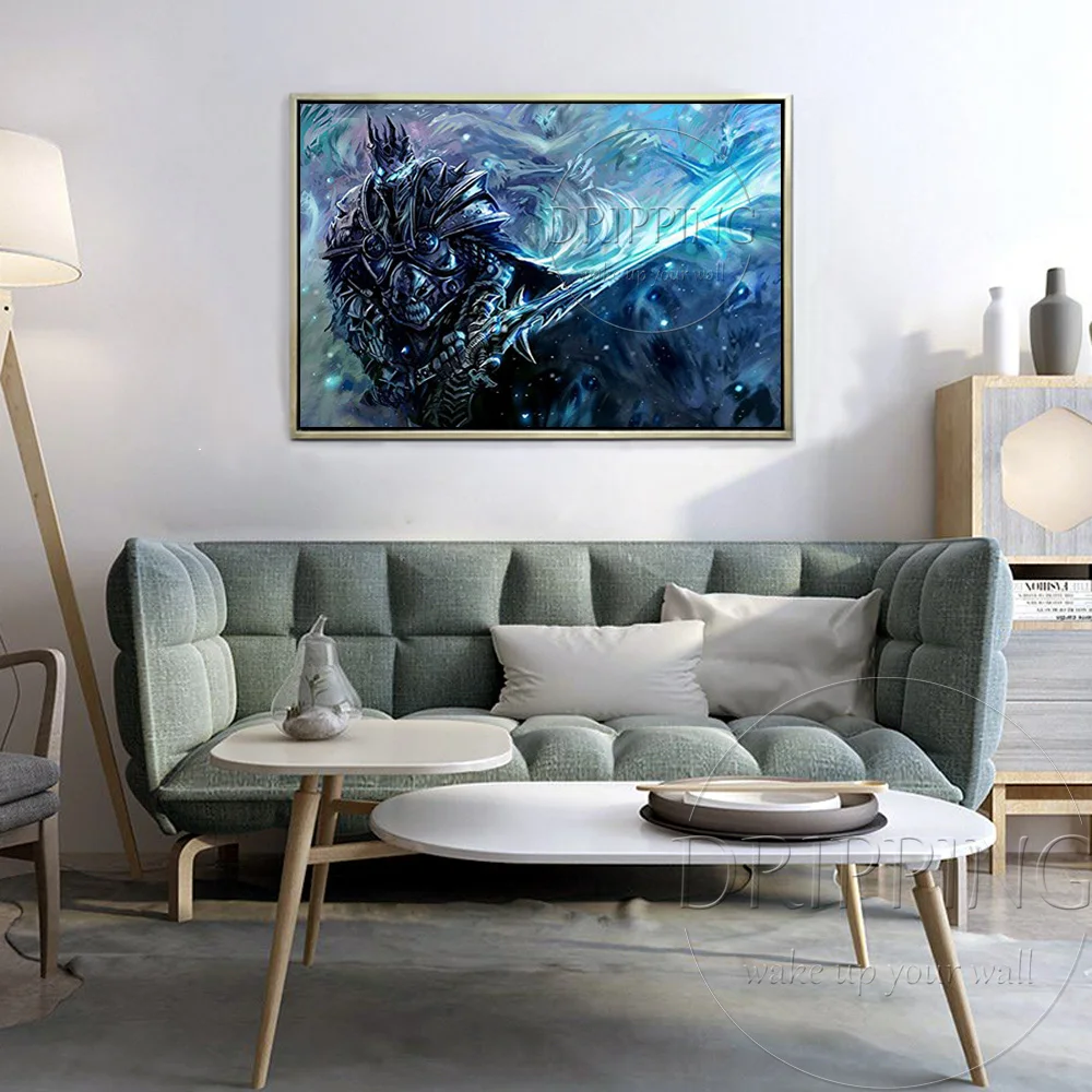 Goede Kunstenaar Handgeschilderde Hoge Kwaliteit Muur Art Menselijk Hero Arthas Menethil Olieverfschilderij Prins Arthas Menethil Olie Schilderen