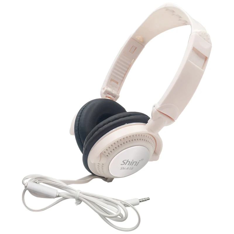White Headphone Наушники с микрофоном наушники 3,5 мм AUX Складная портативная игровая гарнитура для телефонов MP4 компьютер PC Музыка fone de ouvido - Цвет: White Headphone
