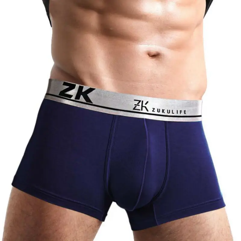 Dark blue ZK Мужское нижнее белье Боксеры Модальные трусы-боксеры мужские боксеры шорты Нижнее белье Трусики размера плюс L XL XXL 3XL 4XL - Цвет: Dark blue