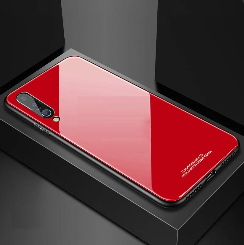 Роскошный стеклянный зеркальный чехол SemgCeKen для huawei p20 pro lite p20pro p 20, силиконовый тонкий жесткий чехол для телефона etui - Цвет: red