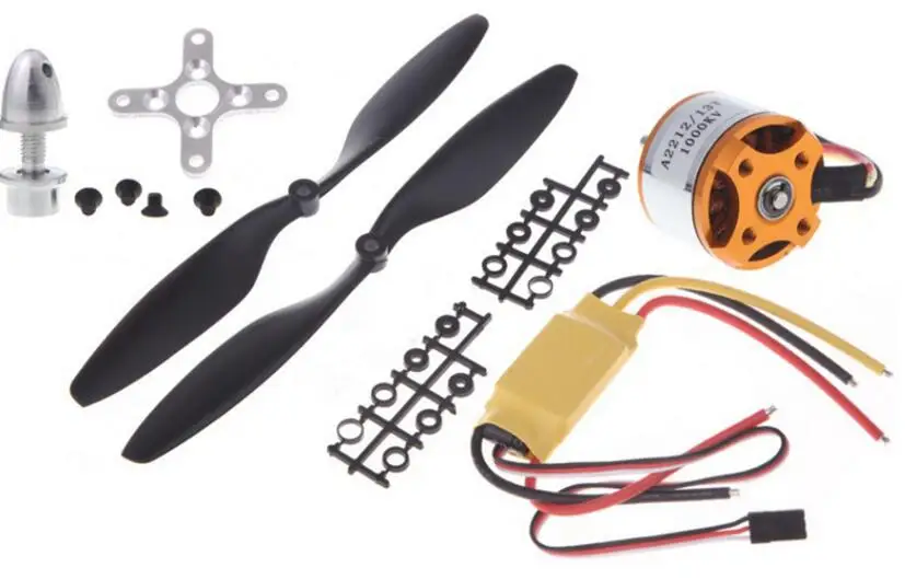 with 1000kv motor 1 комплект A2212 2200KV/1000KV бесщеточный мотор+ 30A ESC(BEC 2A/5В)+ 1045 пропеллер с вращением по часовой стрелке и против часовой стрелки) 1 пара) Quad-Rotor Набор для RC летательные аппараты - Цвет: with 1000kv motor