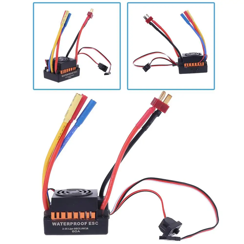 

Brushless Motor 1/10, 60A Waterproof ESC Electric Speed Controller for RC Part Accessory
