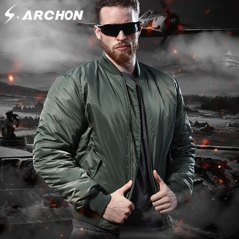 S. ARCHON ma1военная тактическая куртка пилота Мужская походная ветрозащитная теплая куртка с хлопковой подкладкой армейская куртка для отдыха на открытом воздухе авиационная куртка