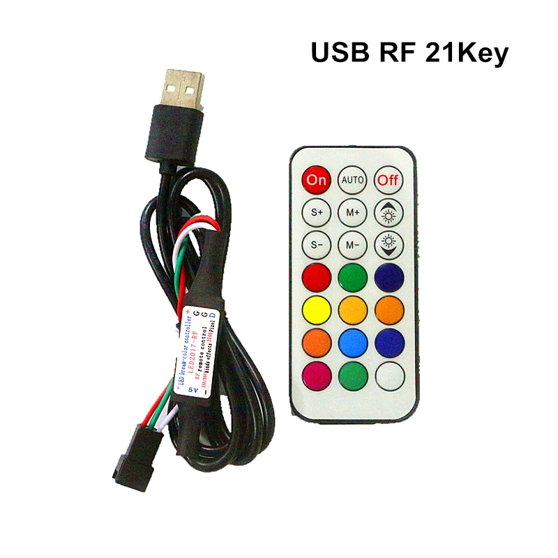 DC5V USB беспроводной РЧ пульт дистанционного управления для 5 В WS2812B SK6812 пикселей