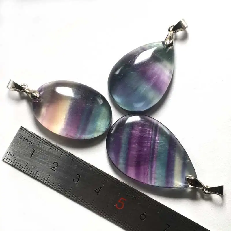 Женская флюоритовая подвеска CSJ серебряное ожерелье из натурального радужного