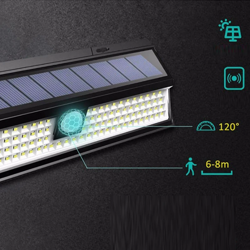Солнечный свет 90/118led Солнечная энергия садовый Открытый PIR датчик движения