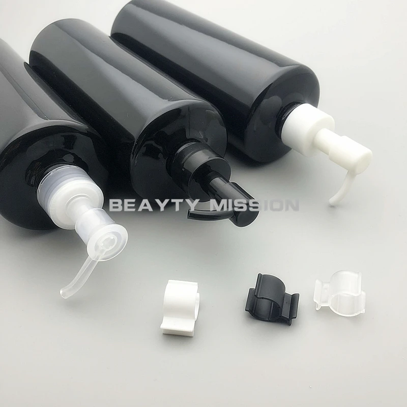 Beauty Mission 12 шт./лот 500 мл черная ПЭТ бутылка насос эфирного масла пустые очищающие