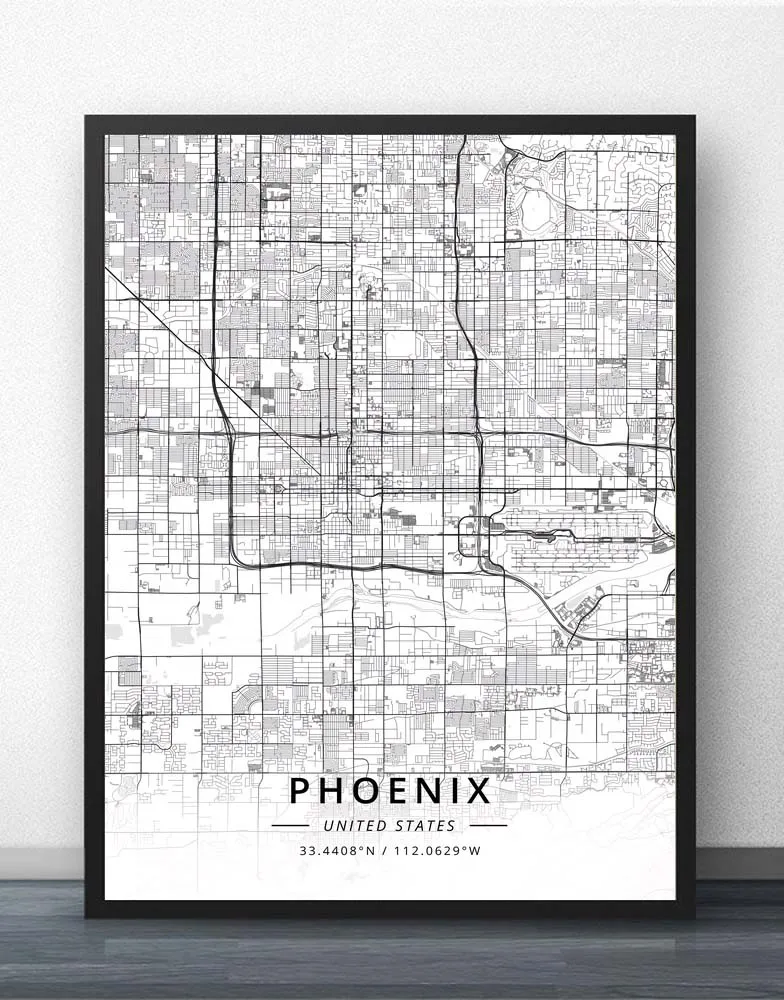 Mesa Phoenix Tucson AZ Arizona USA United States of America Map Poster | Дом и сад