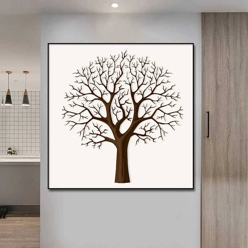 

Watercolor Leaves Wall Art Canvas Painting Simple Style Abstract tree Plant Nordic Posters and Prints Pictures Home Decor framed