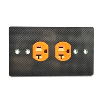 free shipping one pcs 15086 carbon fiber power outlets cover wall plate duplex receptacle socket